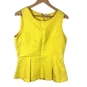 Banana Republic Sleeveless Yellow Peplum Back Zip Hamptons Top Size 12